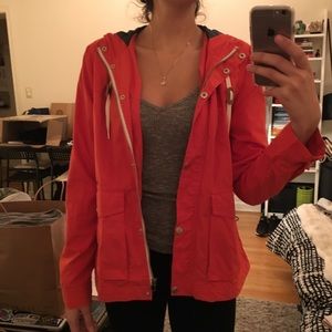 Orange cloth rain coat